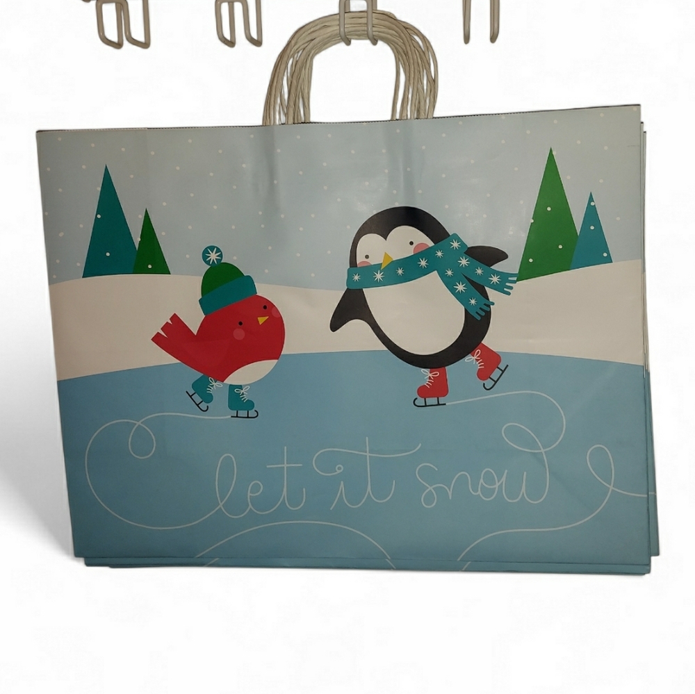 Festive Penguin and Bird Gift Bag